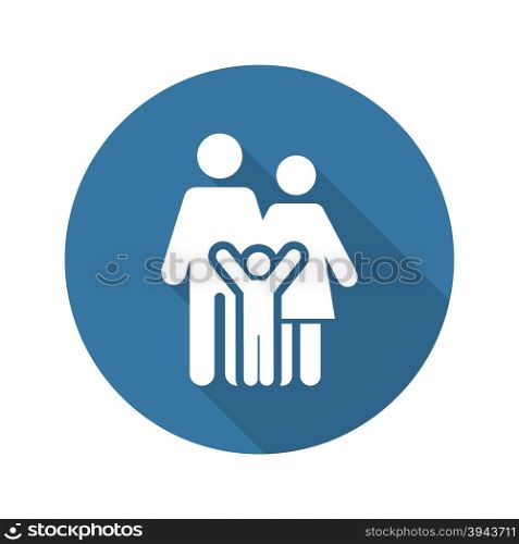 Family Support Icon. Flat Design.. Family Support and Medical Services Icon. Flat Design. Isolated.