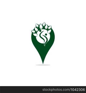Family Tree And Gps Icon Logo Design. Family Tree And Gps Symbol Icon Logo Design.