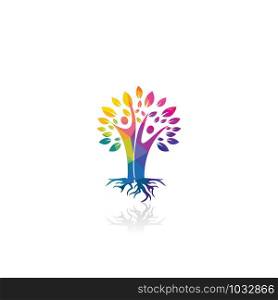 Family Tree And Roots Logo Design. Family Tree Symbol Icon Logo Design