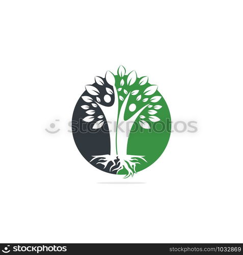 Family Tree And Roots Logo Design. Family Tree Symbol Icon Logo Design