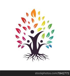 Family Tree And Roots Logo Design. Family Tree Symbol Icon Logo Design.