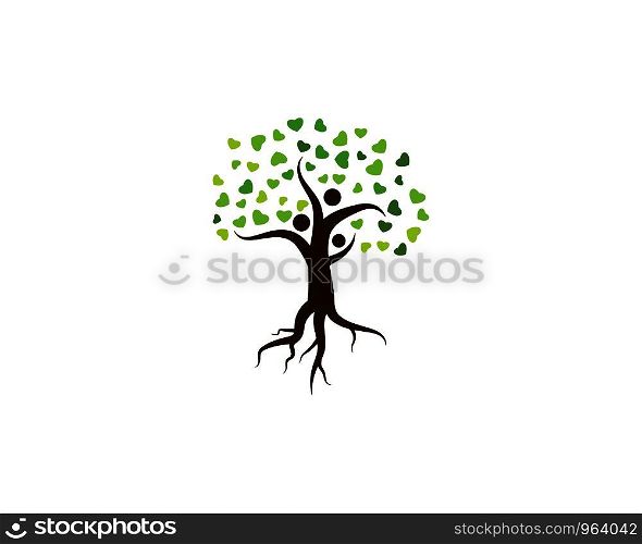 family tree ilustration logo template vector illustration