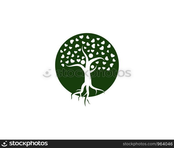 family tree ilustration logo template vector illustration