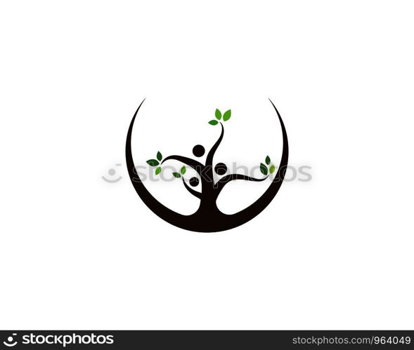 family tree ilustration logo template vector illustration