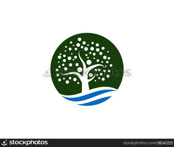 family tree ilustration logo template vector illustration