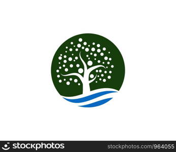 family tree ilustration logo template vector illustration