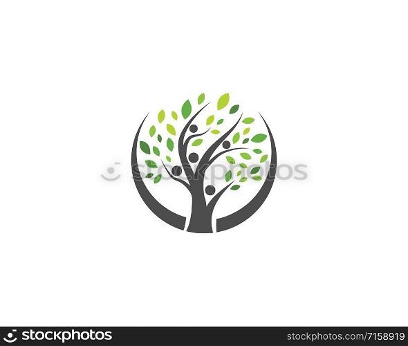 family tree logo template vector illustration