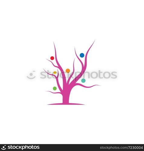 family tree logo template vector illustration