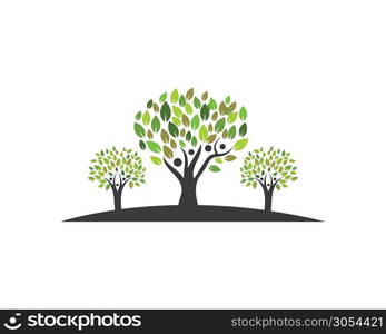 family tree logo template vector illustration design