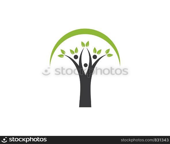 family tree logo template vector illustration design