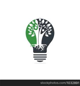 Family Tree Roots And Light bulb Icon Logo Design. Family Tree And Light bulb Symbol Icon Logo Design.
