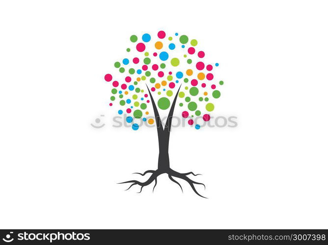 family tree symbol icon logo design template — Stockphotos.com