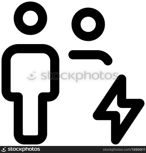 family users with a flash layout isolated on a white background
