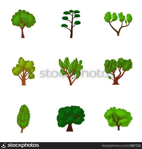 Family woody icons set. Cartoon illustration of 9 family woody vector icons for web. Family woody icons set, cartoon style