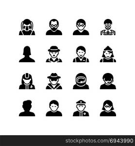 Famous celebrities and people icon set