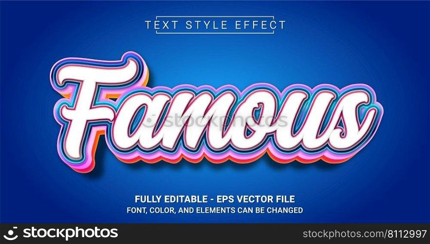 Famous Text Style Effect. Editable Graphic Text Template.