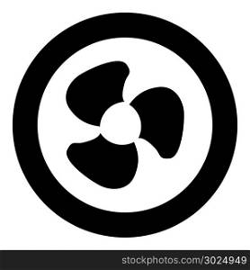Fan blades icon black color in circle. Fan blades icon black color in circle vector illustration isolated