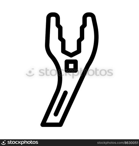fan clutch wrench line icon vector. fan clutch wrench sign. isolated contour symbol black illustration. fan clutch wrench line icon vector illustration