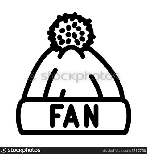 fan hat cloth line icon vector. fan hat cloth sign. isolated contour symbol black illustration. fan hat cloth line icon vector illustration