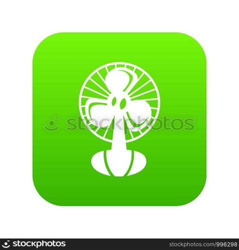 Fan icon green vector isolated on white background. Fan icon green vector