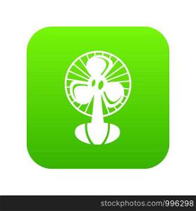 Fan icon green vector isolated on white background. Fan icon green vector