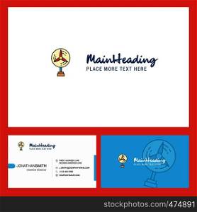 Fan Logo design with Tagline & Front and Back Busienss Card Template. Vector Creative Design