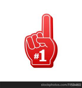 Fan logo hand with finger up. Hand up with number 1. Vector stock illustration. Fan logo hand with finger up. Hand up with number 1. Vector stock illustration.