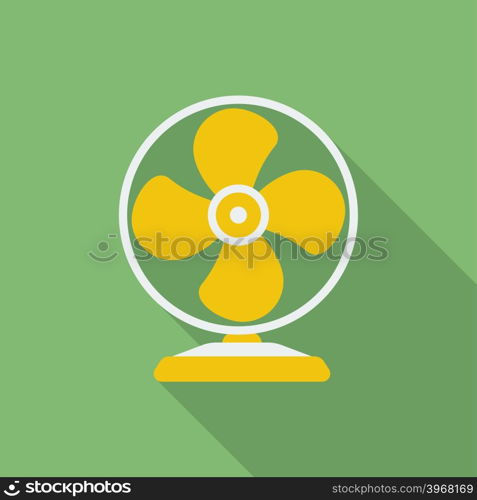 Fan or ventilator icon. Modern Flat style with a long shadow