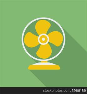 Fan or ventilator icon. Modern Flat style with a long shadow