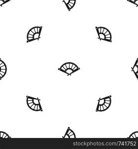 Fan pattern repeat seamless in black color for any design. Vector geometric illustration. Fan pattern seamless black