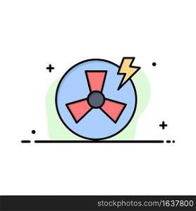 Fan, Power, Energy, Factory  Business Flat Line Filled Icon Vector Banner Template