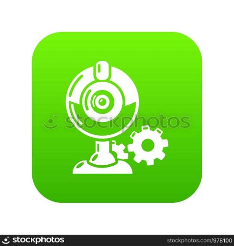 Fan repairicon green vector isolated on white background. Fan repair icon green vector