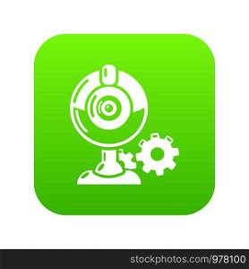 Fan repairicon green vector isolated on white background. Fan repair icon green vector