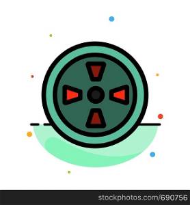 Fan, Turbine, Wind Abstract Flat Color Icon Template