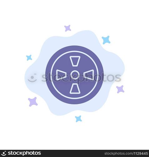 Fan, Turbine, Wind Blue Icon on Abstract Cloud Background