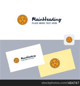 Fan vector logotype with business card template. Elegant corporate identity. - Vector