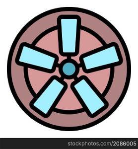 Fan with rectangular blades icon. Outline fan with rectangular blades vector icon color flat isolated. Fan with rectangular blades icon color outline vector