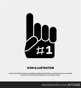 Fanatic, Finger, Foam, Sport solid Glyph Icon vector
