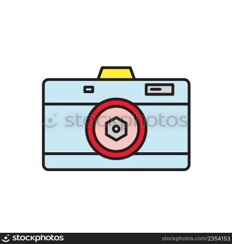 Fancy colors camera glyph icon isolated on white. Vector Illustration. Fancy colors camera glyph icon isolated on white. EPS10