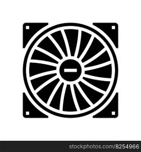 fans gaming pc glyph icon vector. fans gaming pc sign. isolated symbol illustration. fans gaming pc glyph icon vector illustration