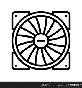 fans gaming pc line icon vector. fans gaming pc sign. isolated contour symbol black illustration. fans gaming pc line icon vector illustration