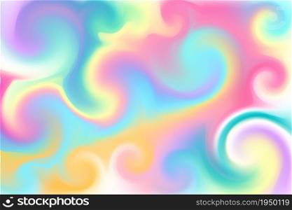 Fantasy background. Holographic illustration in pastel colors. Cute cartoon girly background. Bright multicolored sky. Vector illustration. Fantasy background. Holographic illustration in pastel colors. Cute cartoon girly background. Bright multicolored sky. Vector.