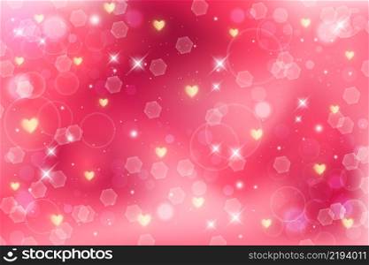 Fantasy background. Pattern in pastel colors. Red sky with stars and hearts. Vector.. Fantasy background. Pattern in pastel colors. Red sky with stars and hearts. Vector