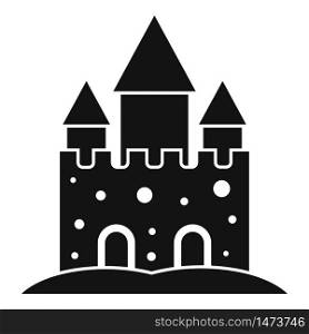 Fantasy castle sand icon. Simple illustration of fantasy castle sand vector icon for web design isolated on white background. Fantasy castle sand icon, simple style