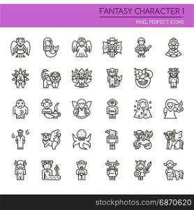 Fantasy Character 1 , Thin Line and Pixel Perfect Icons
