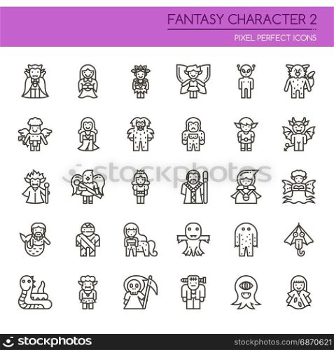 Fantasy Character 2 , Thin Line and Pixel Perfect Icons