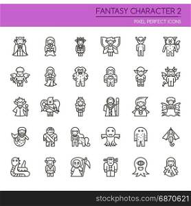 Fantasy Character 2 , Thin Line and Pixel Perfect Icons