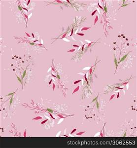 Fantasy florals seamless pattern with wild flowers. Wallpaper. Hand drawn. Floral vector illustration for fashion, fabric. Scarf prints
