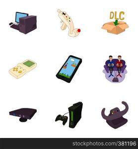 Fantasy games icons set. Cartoon illustration of 9 fantasy games vector icons for web. Fantasy games icons set, cartoon style