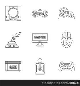 Fantasy games icons set. Outline illustration of 9 fantasy games vector icons for web. Fantasy games icons set, outline style
